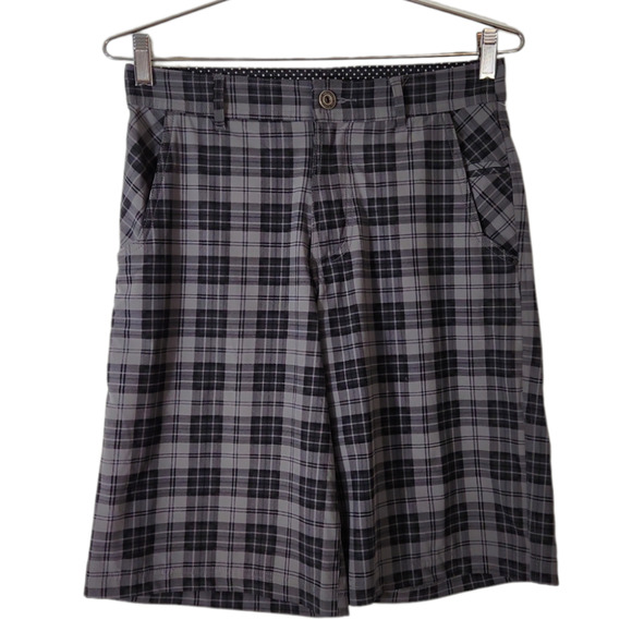 Lululemon Gray Plaid Kahuna Bermuda Shorts Sz 30 Pockets Stretch Golf Athleisure - Picture 1 of 6